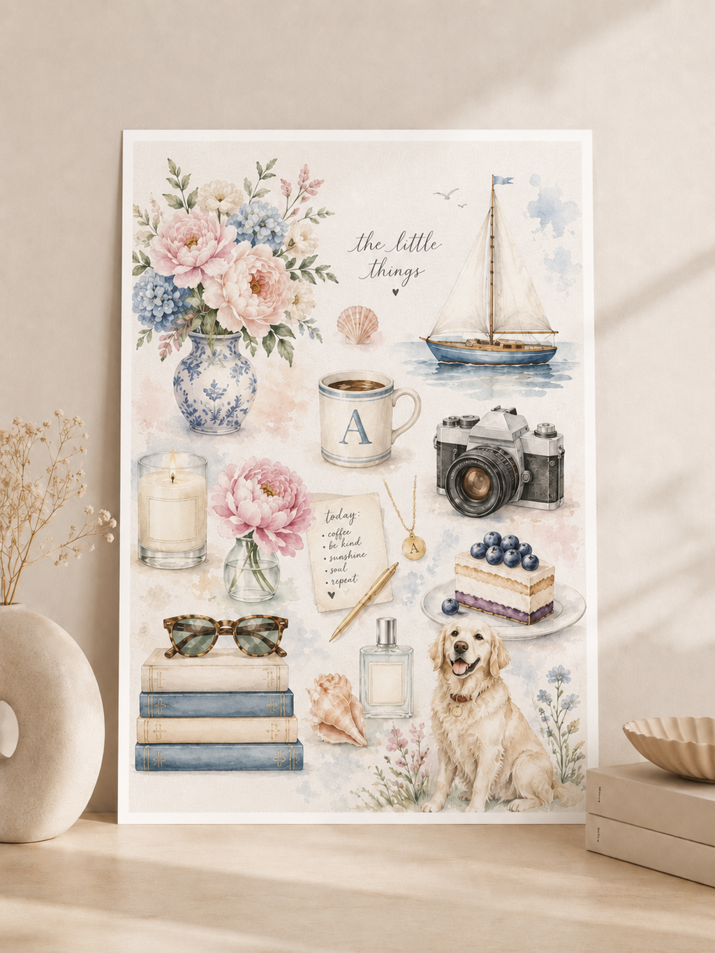 Watercolor Favorite Things Portrait
